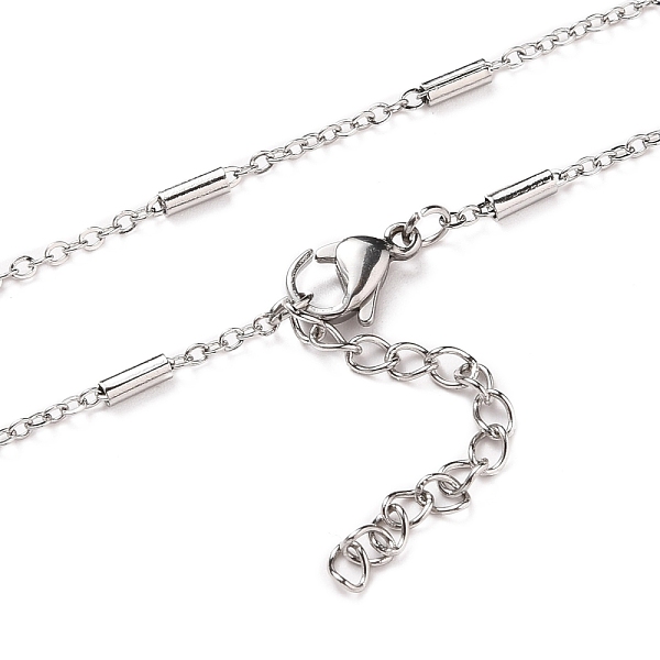 PandaHall 304 Stainless Steel Cable Chain Necklaces, with Tube Beads and Lobster Claw Clasps, Stainless Steel Color, 17-7/8 inch(45.5cm) 304...
PandaHall 304 Stainless Steel Cable Chain Necklaces, with Tube Beads and Lobster Claw Clasps, Stainless Steel Color, 17-7/8 inch(45.5cm) 304...