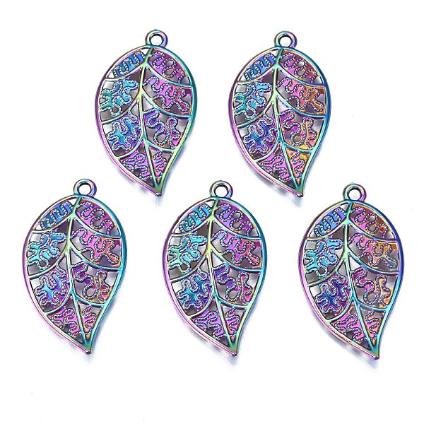 PandaHall Rainbow Color Alloy Pendants, Cadmium Free & Nickel Free & Lead Free, Leaf, 36x19.5x3mm, Hole: 1.8mm Alloy Leaf
PandaHall Rainbow Color Alloy Pendants, Cadmium Free & Nickel Free & Lead Free, Leaf, 36x19.5x3mm, Hole: 1.8mm Alloy Leaf