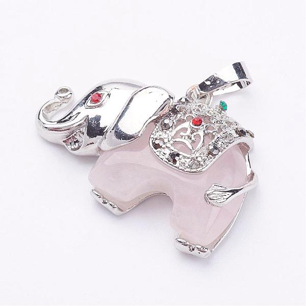 PandaHall Natural Rose Quartz Pendants, with Rhinestone and Brass Findings, Elephant, Platinum, 25.5x36.5x10mm, Hole: 5x8mm Rose Quartz...
PandaHall Natural Rose Quartz Pendants, with Rhinestone and Brass Findings, Elephant, Platinum, 25.5x36.5x10mm, Hole: 5x8mm Rose Quartz...