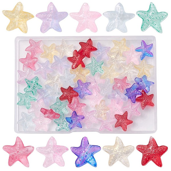 PandaHall 50Pcs 9 Colors Transparent Spray Painted Glass Beads, Starfish, Mixed Color, 14x15x6.5mm, Hole: 1mm, 5~6Pcs/color Glass Starfish..., Multicolor
PandaHall 50Pcs 9 Colors Transparent Spray Painted Glass Beads, Starfish, Mixed Color, 14x15x6.5mm, Hole: 1mm, 5~6Pcs/color Glass Starfish..., Multicolor