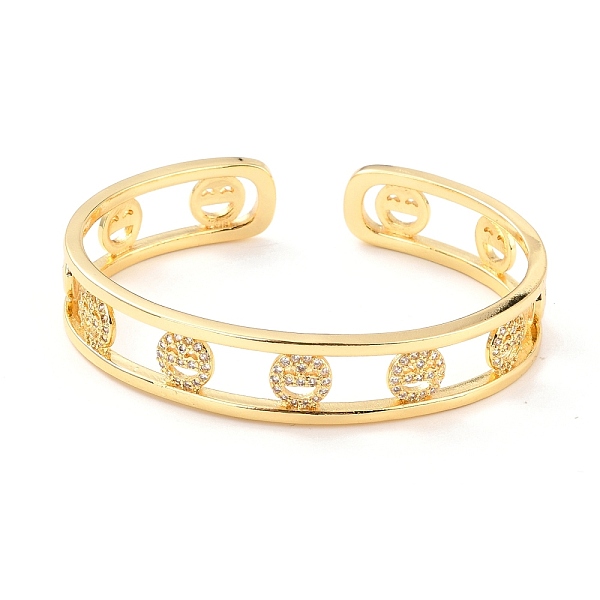 PandaHall Smiling Face Hollow Carved Cubic Zirconia Cuff Bangle, Real 18K Gold Plated Brass Flat Open Bangle for Women, Cadmium Free & Lead..., Clear
PandaHall Smiling Face Hollow Carved Cubic Zirconia Cuff Bangle, Real 18K Gold Plated Brass Flat Open Bangle for Women, Cadmium Free & Lead..., Clear