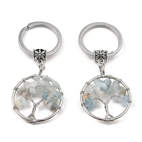 PandaHall Natural Aquamarine Flat Round with Tree of Life Pendant Keychain, with Iron Key Rings and Brass Finding, 6.5cm Aquamarine Flat...
PandaHall Natural Aquamarine Flat Round with Tree of Life Pendant Keychain, with Iron Key Rings and Brass Finding, 6.5cm Aquamarine Flat...