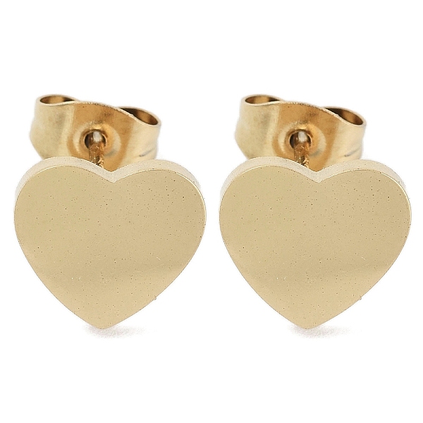 PandaHall Vacuum Plating 304 Stainless Steel Stud Earrings for Women, Golden, Heart, 9x9.5mm 304 Stainless Steel Heart
PandaHall Vacuum Plating 304 Stainless Steel Stud Earrings for Women, Golden, Heart, 9x9.5mm 304 Stainless Steel Heart