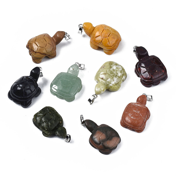 PandaHall Natural & Synthetic Mixed Gemstone Pendants, with Platinum Tine Brass Findings, Tortoise, 25~28x16~17x6~10mm, Hole: 2.5x4.5mm...
PandaHall Natural & Synthetic Mixed Gemstone Pendants, with Platinum Tine Brass Findings, Tortoise, 25~28x16~17x6~10mm, Hole: 2.5x4.5mm...