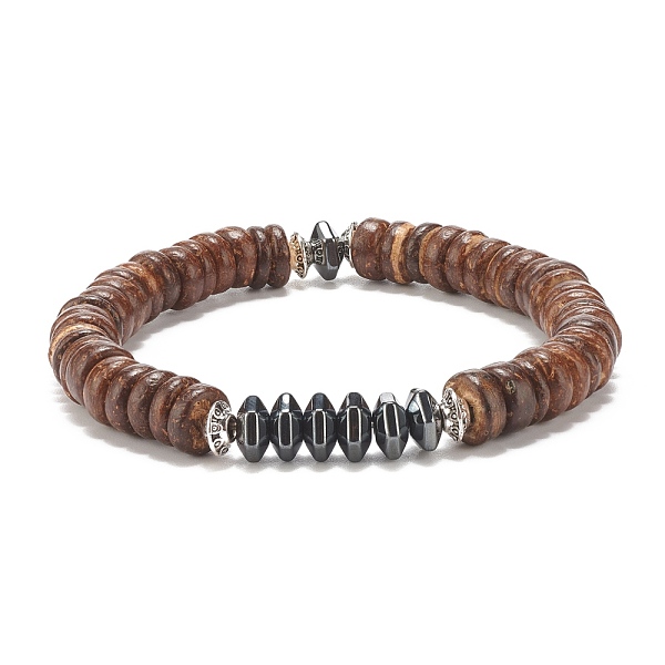 PandaHall Coconut & Synthetic Hematite Stretch Bracelet, Gemstone Jewelry for Women, Inner Diameter: 2-1/4 inch(5.7cm) Wood
PandaHall Coconut & Synthetic Hematite Stretch Bracelet, Gemstone Jewelry for Women, Inner Diameter: 2-1/4 inch(5.7cm) Wood