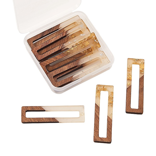 PandaHall Resin & Wood Big Pendants, with Foil, Rectangle, Mixed Color, 60.5~61x17x3mm, Hole: 1.6mm, 12pcs/box Resin+Wood Rectangle..., Multicolor
PandaHall Resin & Wood Big Pendants, with Foil, Rectangle, Mixed Color, 60.5~61x17x3mm, Hole: 1.6mm, 12pcs/box Resin+Wood Rectangle..., Multicolor