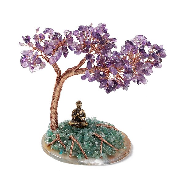 PandaHall Natural Amethyst & Green Aventurine Tree Display Decoration, Buddha Statue on Agate Slice Base Feng Shui Ornament for Wealth, Luck...
PandaHall Natural Amethyst & Green Aventurine Tree Display Decoration, Buddha Statue on Agate Slice Base Feng Shui Ornament for Wealth, Luck...