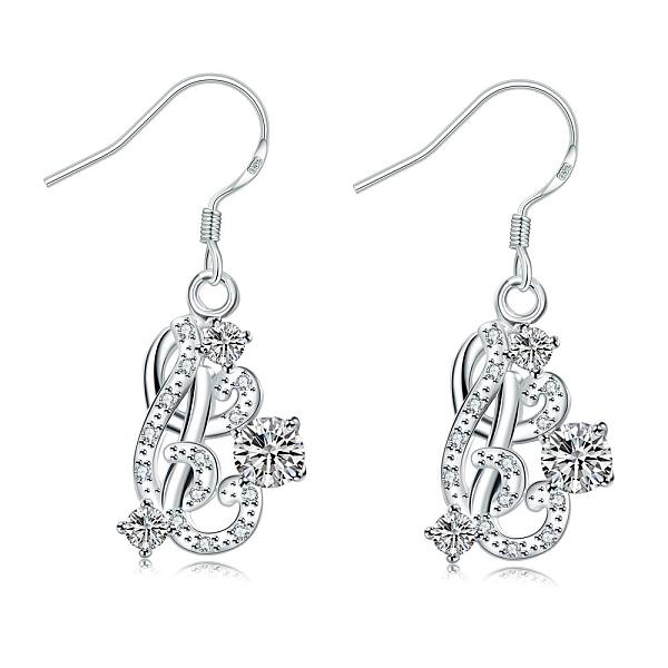 PandaHall Unique Design Heart with Vine Brass Cubic Zirconia Dangle Earrings, Clear, Silver, 38x13mm Cubic Zirconia Clear
PandaHall Unique Design Heart with Vine Brass Cubic Zirconia Dangle Earrings, Clear, Silver, 38x13mm Cubic Zirconia Clear