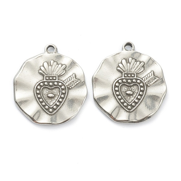 PandaHall 304 Stainless Steel Pendants, Flat Round with Heart, Stainless Steel Color, 22x19x2mm, Hole: 1.5mm 304 Stainless Steel Flat Round
PandaHall 304 Stainless Steel Pendants, Flat Round with Heart, Stainless Steel Color, 22x19x2mm, Hole: 1.5mm 304 Stainless Steel Flat Round