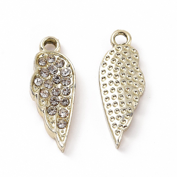 PandaHall Alloy Pendants, with Crystal Rhinestone, Wing Charm, Light Gold, 20x7x2.5mm, Hole: 1.8mm Alloy+Rhinestone Wing Clear
PandaHall Alloy Pendants, with Crystal Rhinestone, Wing Charm, Light Gold, 20x7x2.5mm, Hole: 1.8mm Alloy+Rhinestone Wing Clear