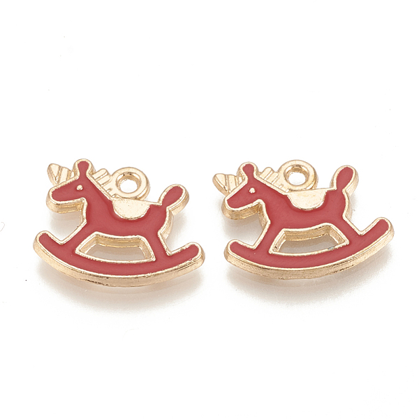 PandaHall Alloy Enamel Pendants, Cadmium Free & Lead Free, Rocking Horses, Light Gold, Red, 13x16x1.5mm, Hole: 1mm Alloy+Enamel Horse Red
PandaHall Alloy Enamel Pendants, Cadmium Free & Lead Free, Rocking Horses, Light Gold, Red, 13x16x1.5mm, Hole: 1mm Alloy+Enamel Horse Red