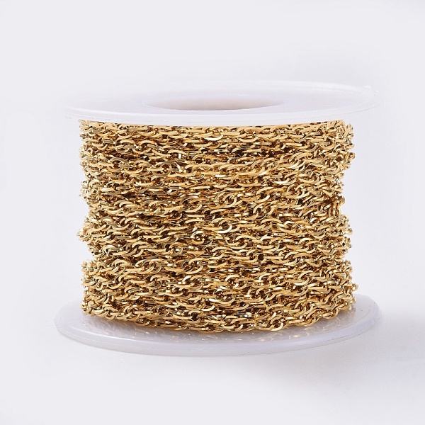 PandaHall 304 Stainless Steel Rope Chain, Soldered, with Spool, Golden, 3mm 304 Stainless Steel
PandaHall 304 Stainless Steel Rope Chain, Soldered, with Spool, Golden, 3mm 304 Stainless Steel