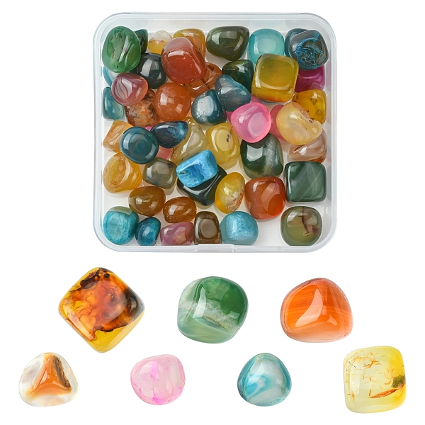 PandaHall 50Pcs Natural Striped Agate/Banded Agate Beads, No Hole/Undrilled, Tumbled Stone, Vase Filler Gems, Dyed & Heated, Nuggets, 6~13mm..., Multicolor
PandaHall 50Pcs Natural Striped Agate/Banded Agate Beads, No Hole/Undrilled, Tumbled Stone, Vase Filler Gems, Dyed & Heated, Nuggets, 6~13mm..., Multicolor