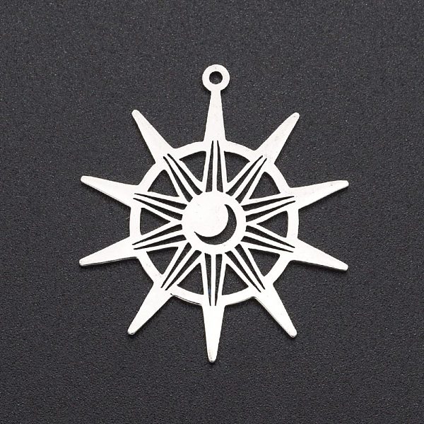 PandaHall 201 Stainless Steel Pendants, Laser Cut, Sun with Moon, Stainless Steel Color, 33.5x30x1mm, Hole: 1.4mm 201 Stainless Steel Sun
PandaHall 201 Stainless Steel Pendants, Laser Cut, Sun with Moon, Stainless Steel Color, 33.5x30x1mm, Hole: 1.4mm 201 Stainless Steel Sun