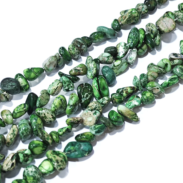 PandaHall Natural Imperial Jasper Bead Strands, Dyed, Chips, Teal, 6~10x5~8x4~6mm, Hole: 1.2mm, about 79pcs/strand, 15.75 inch(40cm)..., Cyan
PandaHall Natural Imperial Jasper Bead Strands, Dyed, Chips, Teal, 6~10x5~8x4~6mm, Hole: 1.2mm, about 79pcs/strand, 15.75 inch(40cm)..., Cyan