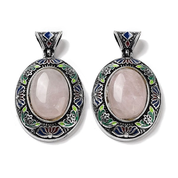 PandaHall Natural Rose Quartz Pendants, Antique Silver Tone Alloy Enamel Oval Charms, 45x32x12.5mm, Hole: 6.3x5mm Rose Quartz Oval
PandaHall Natural Rose Quartz Pendants, Antique Silver Tone Alloy Enamel Oval Charms, 45x32x12.5mm, Hole: 6.3x5mm Rose Quartz Oval