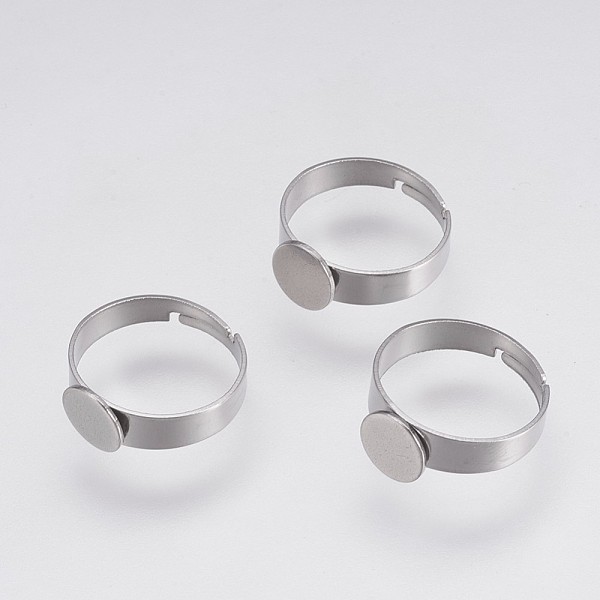 PandaHall Adjustable 304 Stainless Steel Pad Ring Settings, Flat Round, Stainless Steel Color, Tray: 8mm, 17mm, 4.5x0.7mm 304 Stainless...
PandaHall Adjustable 304 Stainless Steel Pad Ring Settings, Flat Round, Stainless Steel Color, Tray: 8mm, 17mm, 4.5x0.7mm 304 Stainless...