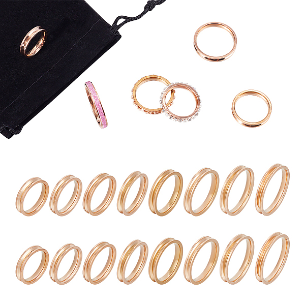 PandaHall Unicraftale 16Pcs 8 Size Titanium Steel Grooved Finger Ring Settings, Ring Core Blank, for Inlay Ring Jewelry Making, Rose Gold...
PandaHall Unicraftale 16Pcs 8 Size Titanium Steel Grooved Finger Ring Settings, Ring Core Blank, for Inlay Ring Jewelry Making, Rose Gold...
