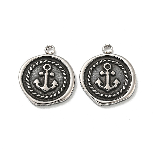 PandaHall 304 Stainless Steel Pendants, Flat Round with Anchor Charms, Antique Silver, 17x15x2mm, Hole: 1.8mm 304 Stainless Steel Flat Round
PandaHall 304 Stainless Steel Pendants, Flat Round with Anchor Charms, Antique Silver, 17x15x2mm, Hole: 1.8mm 304 Stainless Steel Flat Round