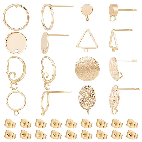 PandaHall BENECREAT 8 Pairs 8 Style 18K Real Gold Plated Geometric Brass Stud, Round Triangles Stud Earring Findings with Loops and 20Pcs...
PandaHall BENECREAT 8 Pairs 8 Style 18K Real Gold Plated Geometric Brass Stud, Round Triangles Stud Earring Findings with Loops and 20Pcs...