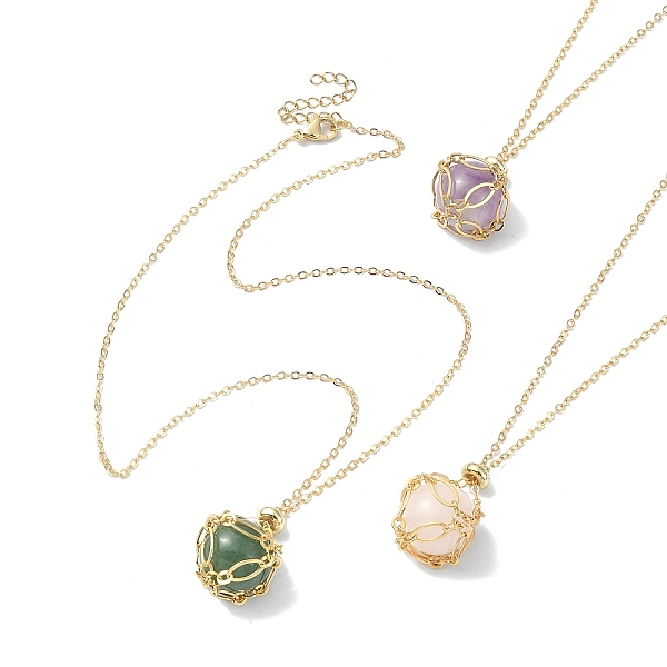 PandaHall Natural Mixed Gemstone Round Pendant Necklaces, with Real 18K Gold Plated Brass Macrame Pouch Chains, 17.72 inch(45cm) Mixed Stone...
PandaHall Natural Mixed Gemstone Round Pendant Necklaces, with Real 18K Gold Plated Brass Macrame Pouch Chains, 17.72 inch(45cm) Mixed Stone...