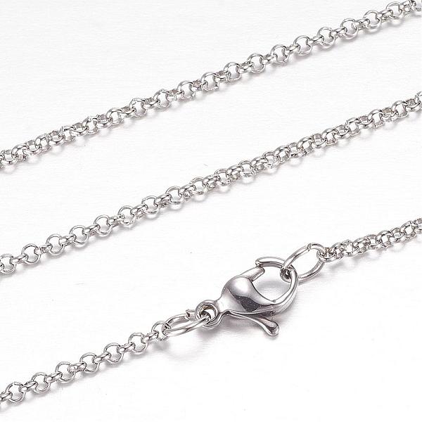 PandaHall 304 Stainless Steel Rolo Chain Necklaces, with Lobster Claw Clasps, Stainless Steel Color, 19.6 inch(50cm), 2mm 304 Stainless...
PandaHall 304 Stainless Steel Rolo Chain Necklaces, with Lobster Claw Clasps, Stainless Steel Color, 19.6 inch(50cm), 2mm 304 Stainless...