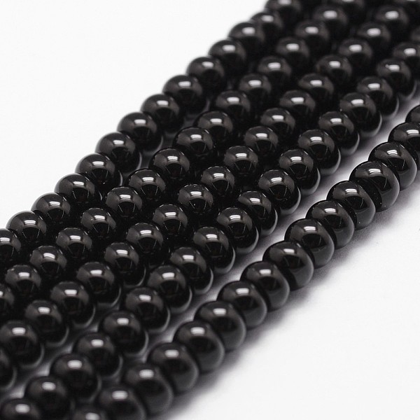 PandaHall Natural Black Onyx Beads Strands, Grade A, Dyed & Heated, Rondelle, Faceted, 6x3mm, Hole: 1mm, about 120pcs/strand, 15.16...
PandaHall Natural Black Onyx Beads Strands, Grade A, Dyed & Heated, Rondelle, Faceted, 6x3mm, Hole: 1mm, about 120pcs/strand, 15.16...