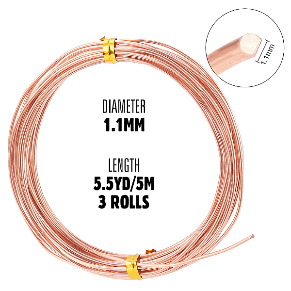 PandaHall BENECREAT 3 Rolls 1mm Copper Jewelry Wire, Rose Gold Round Copper Wire for Jewelry Craft Making, 16.4 Ft/5M Per Roll Copper Round
PandaHall BENECREAT 3 Rolls 1mm Copper Jewelry Wire, Rose Gold Round Copper Wire for Jewelry Craft Making, 16.4 Ft/5M Per Roll Copper Round