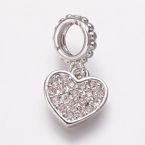 PandaHall Brass Cubic Zirconia European Dangle Charms, Large Hole Pendants, Heart, Clear, Platinum, 16mm, Hole: 4.5mm, Pendant: 9x9x1.5mm...
PandaHall Brass Cubic Zirconia European Dangle Charms, Large Hole Pendants, Heart, Clear, Platinum, 16mm, Hole: 4.5mm, Pendant: 9x9x1.5mm...