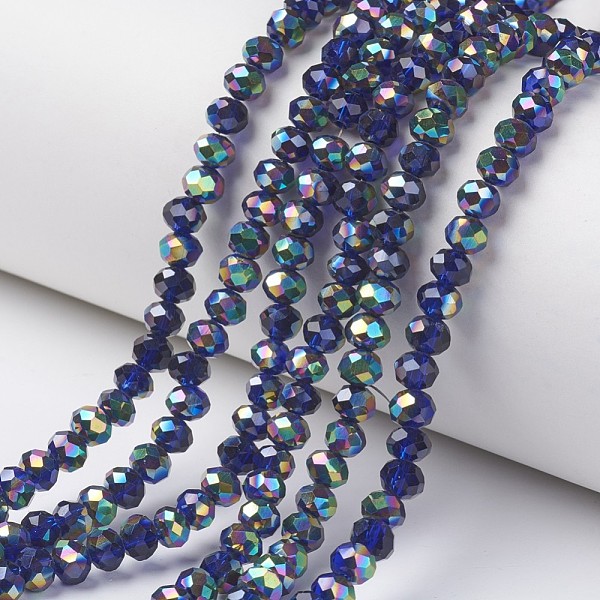 PandaHall Electroplate Transparent Glass Beads Strands, Half Multi-color Plated, Faceted, Rondelle, Medium Blue, 4x3mm, Hole: 0.4mm, about...
PandaHall Electroplate Transparent Glass Beads Strands, Half Multi-color Plated, Faceted, Rondelle, Medium Blue, 4x3mm, Hole: 0.4mm, about...