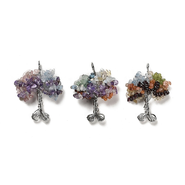 PandaHall Natural Mixed Gemstone Chip Big Pendants, Rack Plating Brass Tree of Life Charms, Cadmium Free & Lead Free, Platinum...
PandaHall Natural Mixed Gemstone Chip Big Pendants, Rack Plating Brass Tree of Life Charms, Cadmium Free & Lead Free, Platinum...