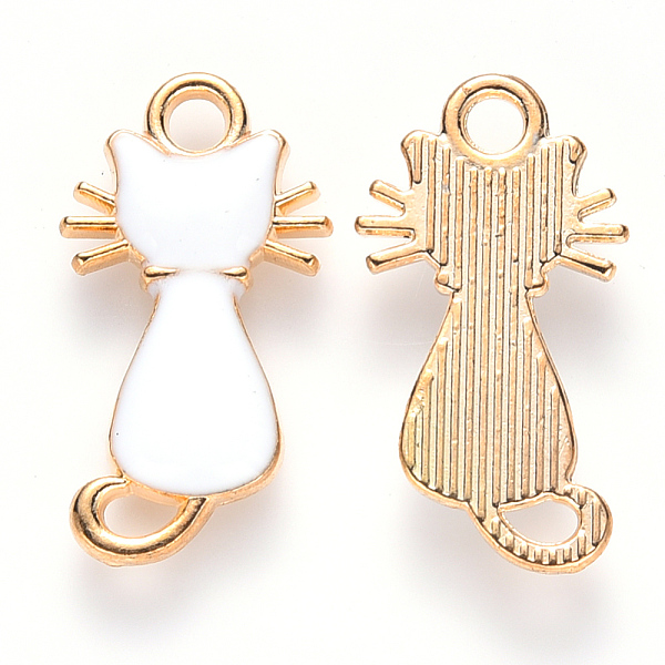 PandaHall Alloy Enamel Pendants, Cat Shape, Light Gold, White, 22x12x2~3mm, Hole: 2mm Alloy+Enamel Cat Shape White
PandaHall Alloy Enamel Pendants, Cat Shape, Light Gold, White, 22x12x2~3mm, Hole: 2mm Alloy+Enamel Cat Shape White