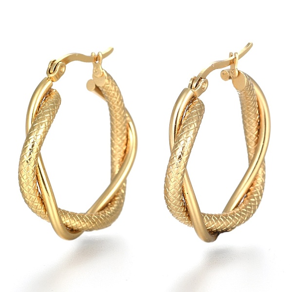 PandaHall 304 Stainless Steel Hoop Earring, Hypoallergenic Earrings, with Ear Nut, Textured, Twisted Ring Shape, Golden, 29x5mm, Pin...
PandaHall 304 Stainless Steel Hoop Earring, Hypoallergenic Earrings, with Ear Nut, Textured, Twisted Ring Shape, Golden, 29x5mm, Pin...