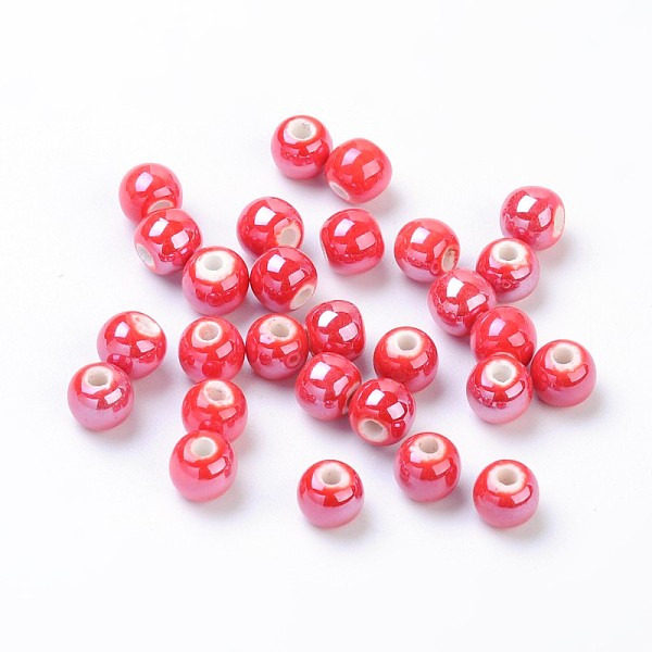 PandaHall Pearlized Handmade Porcelain Round Beads, Orange Red, 6mm, Hole: 1.5mm Porcelain Round Red
PandaHall Pearlized Handmade Porcelain Round Beads, Orange Red, 6mm, Hole: 1.5mm Porcelain Round Red