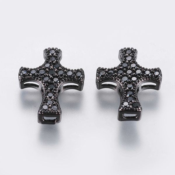 PandaHall Brass Micro Pave Cubic Zirconia Multi-strand Links, Cross, Black, Gunmetal, 14x11x3mm, Hole: 0.5mm Brass+Cubic Zirconia Cross...
PandaHall Brass Micro Pave Cubic Zirconia Multi-strand Links, Cross, Black, Gunmetal, 14x11x3mm, Hole: 0.5mm Brass+Cubic Zirconia Cross...