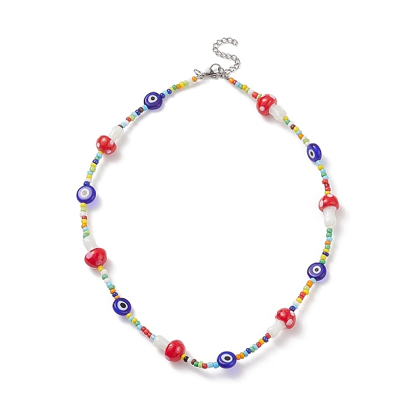 PandaHall Mushroom Handmade Lampwork Beaded Necklaces for Women, Glass Seed Beads & Evil Eye Bead Necklaces, Colorful, 17.48 inch(44.4cm)..., Multicolor
PandaHall Mushroom Handmade Lampwork Beaded Necklaces for Women, Glass Seed Beads & Evil Eye Bead Necklaces, Colorful, 17.48 inch(44.4cm)..., Multicolor