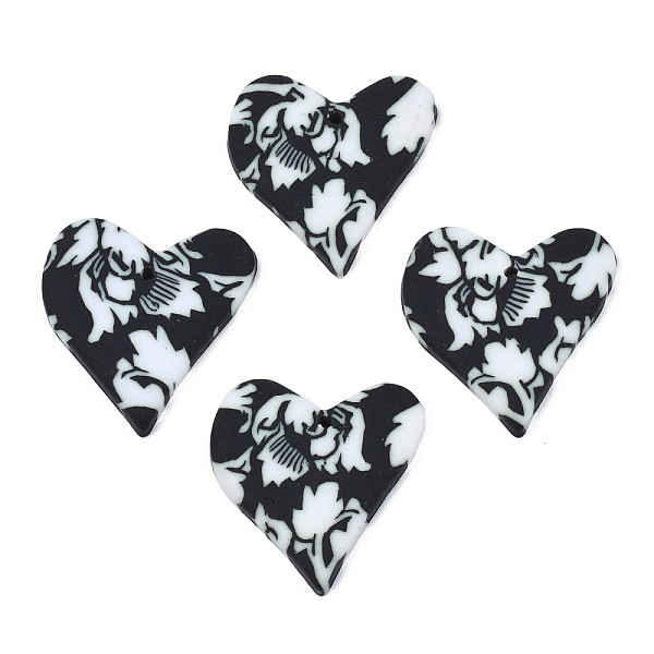 PandaHall Handmade Polymer Clay Pendants, Heart, Black, 26x24.5x3mm, Hole: 1.6mm Polymer Clay Heart Black
PandaHall Handmade Polymer Clay Pendants, Heart, Black, 26x24.5x3mm, Hole: 1.6mm Polymer Clay Heart Black