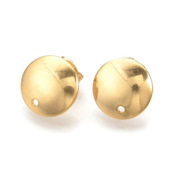 PandaHall 304 Stainless Steel Stud Earring Findings, with Loop and Ear Nuts/Earring Backs, Flat Round, Golden, 13mm, Hole: 1mm, Pin: 0.8mm...
PandaHall 304 Stainless Steel Stud Earring Findings, with Loop and Ear Nuts/Earring Backs, Flat Round, Golden, 13mm, Hole: 1mm, Pin: 0.8mm...