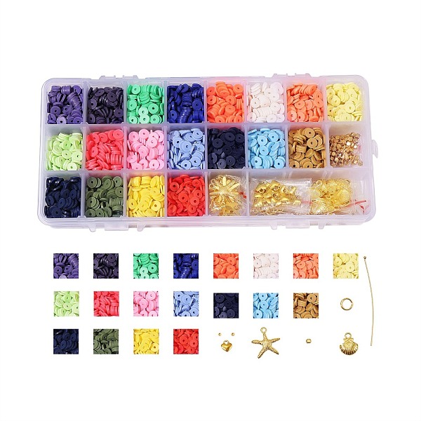 PandaHall DIY Heishi Beads Jewelry Kits, with Handmade Polymer Clay Beads, Alloy Pendants, Elastic Thread, Brass Spacer Beads & Ball Head..., Multicolor
PandaHall DIY Heishi Beads Jewelry Kits, with Handmade Polymer Clay Beads, Alloy Pendants, Elastic Thread, Brass Spacer Beads & Ball Head..., Multicolor