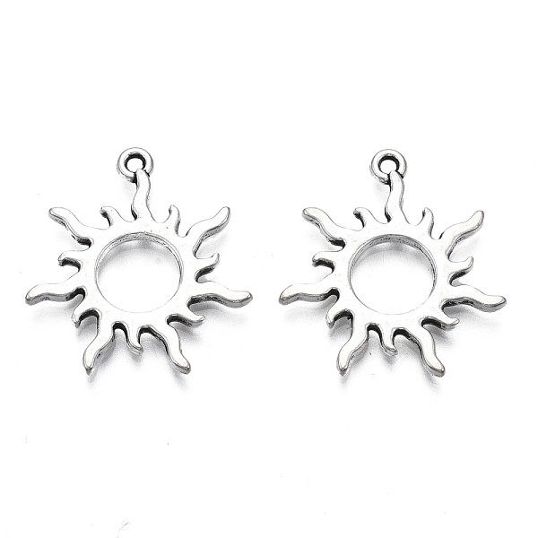 PandaHall Tibetan Style Alloy Pendants, Cadmium Free & Lead Free, Sun, Antique Silver, 26x24x2mm, Hole: 1.5mm, about 490pcs/1000g Alloy Sun
PandaHall Tibetan Style Alloy Pendants, Cadmium Free & Lead Free, Sun, Antique Silver, 26x24x2mm, Hole: 1.5mm, about 490pcs/1000g Alloy Sun