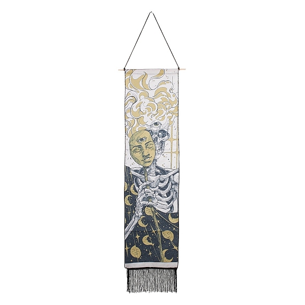 PandaHall Halloween Theme Linen Wall Hanging Tapestry, Vertical Skull Skeleton Pattern Tapestry, with Wood Rod & Iron Traceless Nail & Cord...
PandaHall Halloween Theme Linen Wall Hanging Tapestry, Vertical Skull Skeleton Pattern Tapestry, with Wood Rod & Iron Traceless Nail & Cord...