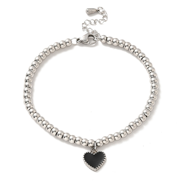 PandaHall 304 Stainless Steel Heart Charm Bracelet with Enamel, 201 Stainless Steel Round Beads Bracelet for Women, Stainless Steel Color..., Black
PandaHall 304 Stainless Steel Heart Charm Bracelet with Enamel, 201 Stainless Steel Round Beads Bracelet for Women, Stainless Steel Color..., Black