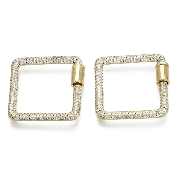PandaHall Brass Micro Pave Cubic Zirconia Screw Carabiner Lock Charms, for Necklaces Making, Square, Nickel Free, Real 16K Gold Plated..., Clear
PandaHall Brass Micro Pave Cubic Zirconia Screw Carabiner Lock Charms, for Necklaces Making, Square, Nickel Free, Real 16K Gold Plated..., Clear