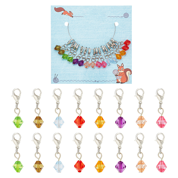 PandaHall Bicone Pendant Stitch Markers, Transparent Acrylic Crochet Lobster Clasp Charms, Locking Stitch Marker with Wine Glass Charm Ring..., Multicolor
PandaHall Bicone Pendant Stitch Markers, Transparent Acrylic Crochet Lobster Clasp Charms, Locking Stitch Marker with Wine Glass Charm Ring..., Multicolor