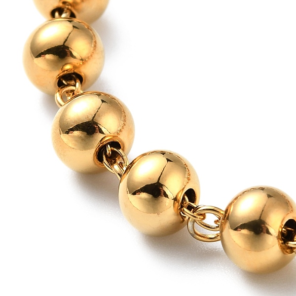 PandaHall Vacuum Plating 304 Stainless Steel Round Beaded Bracelet for Women, Golden, 7-7/8 inch(20cm) 304 Stainless Steel
PandaHall Vacuum Plating 304 Stainless Steel Round Beaded Bracelet for Women, Golden, 7-7/8 inch(20cm) 304 Stainless Steel