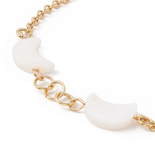 PandaHall Synthetic Shell Moon Link Bracelet, Ion Plating(IP) 304 Stainless Steel Jewelry for Women, Golden, 7-3/8 inch(18.8cm) Shell White
PandaHall Synthetic Shell Moon Link Bracelet, Ion Plating(IP) 304 Stainless Steel Jewelry for Women, Golden, 7-3/8 inch(18.8cm) Shell White