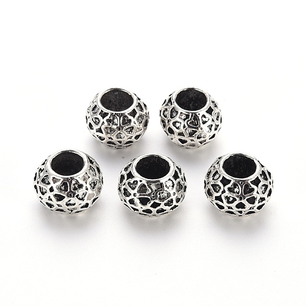 PandaHall Tibetan Style Alloy European Beads, Large Hole Beads, Cadmium Free & Lead Free, Rondelle, Antique Silver, 11~12x9mm, Hole: 5.5mm...
PandaHall Tibetan Style Alloy European Beads, Large Hole Beads, Cadmium Free & Lead Free, Rondelle, Antique Silver, 11~12x9mm, Hole: 5.5mm...