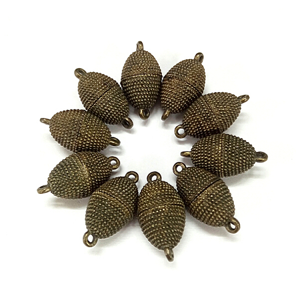 PandaHall Alloy Magnetic Clasps, Oval, Antique Bronze, 23x12mm, Hole: 1.5mm Alloy Oval
PandaHall Alloy Magnetic Clasps, Oval, Antique Bronze, 23x12mm, Hole: 1.5mm Alloy Oval