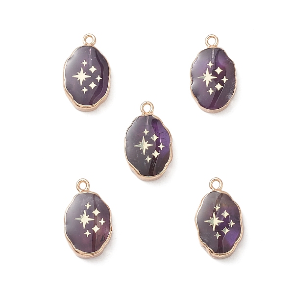 PandaHall Natural Amethyst Pendants, Oval Charms with Golden Brass Edge, 22x13x3~5.5mm, Hole: 1.8mm Amethyst Hexagon
PandaHall Natural Amethyst Pendants, Oval Charms with Golden Brass Edge, 22x13x3~5.5mm, Hole: 1.8mm Amethyst Hexagon