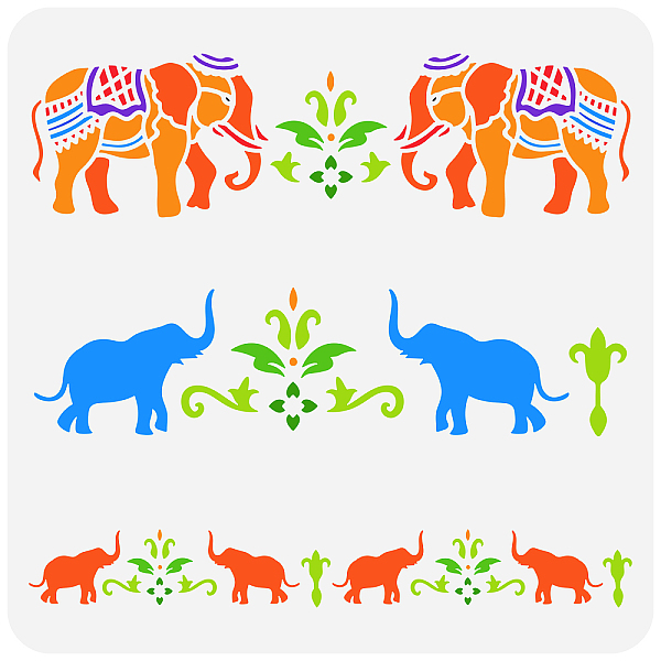 PandaHall FINGERINSPIRE Elephant Border Painting Stencil 11.8x11.8inch Reusable Indian Elephant Pattern Drawing Template Flower and Animal...
PandaHall FINGERINSPIRE Elephant Border Painting Stencil 11.8x11.8inch Reusable Indian Elephant Pattern Drawing Template Flower and Animal...